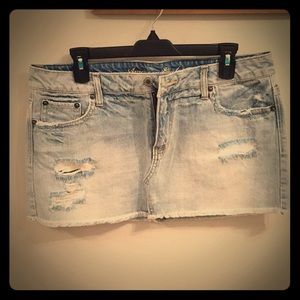 American Eagle Distressed Jean Skirt